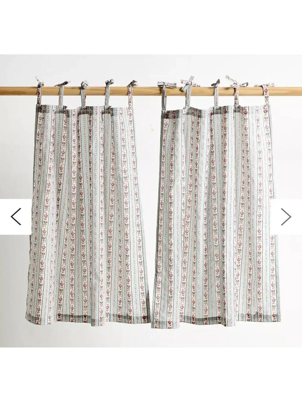 Urban Outfitters Paige Stripe Floral Café Curtain Set of 2 - 30” x 30” Open Box